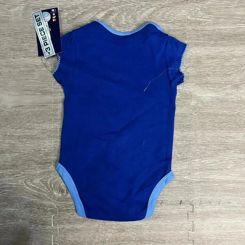 NWT Kansas City Royals Infant Size 0/3 Months 3-Piece Onesie Set‎ Multicolor